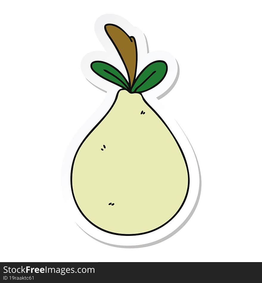 sticker of a quirky hand drawn cartoon pear