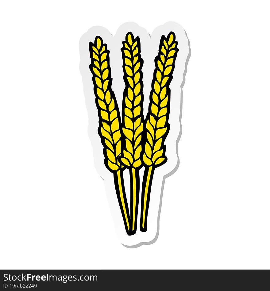 sticker of a cartoon corn