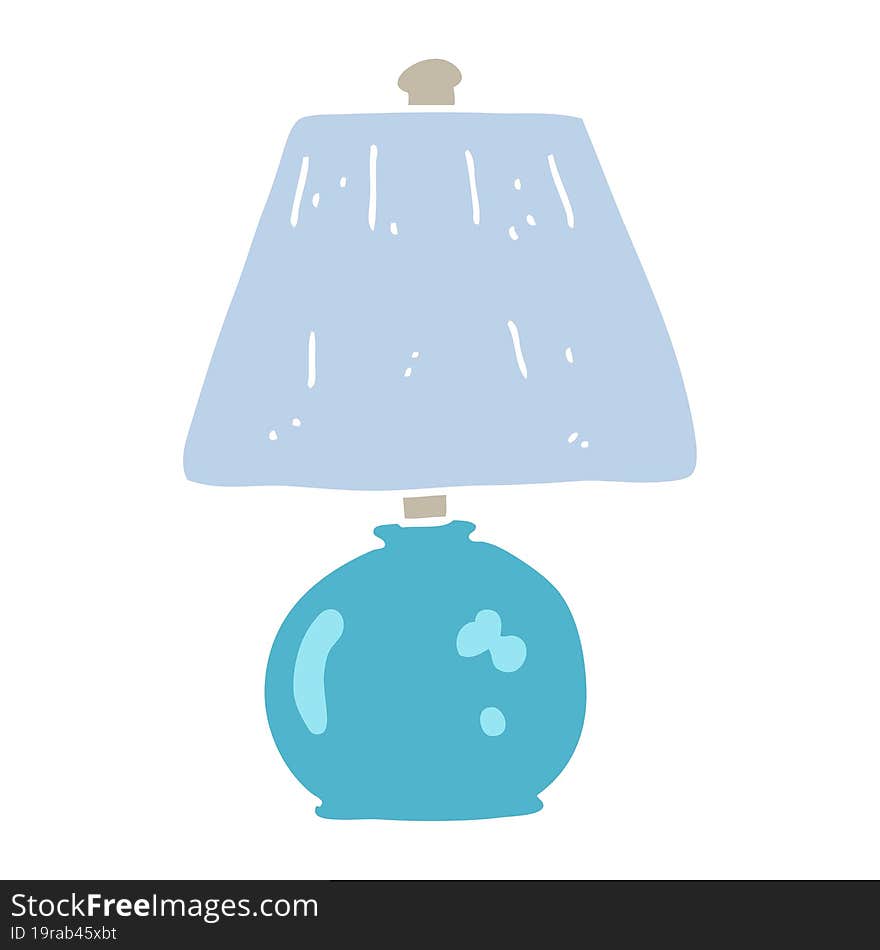 Flat Color Illustration Of A Cartoon Lamp