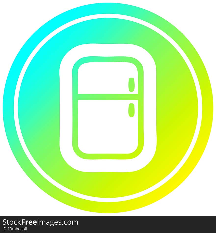 kitchen refrigerator circular in cold gradient spectrum