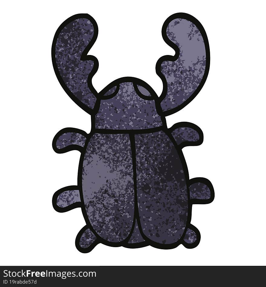 cartoon doodle huge beetle