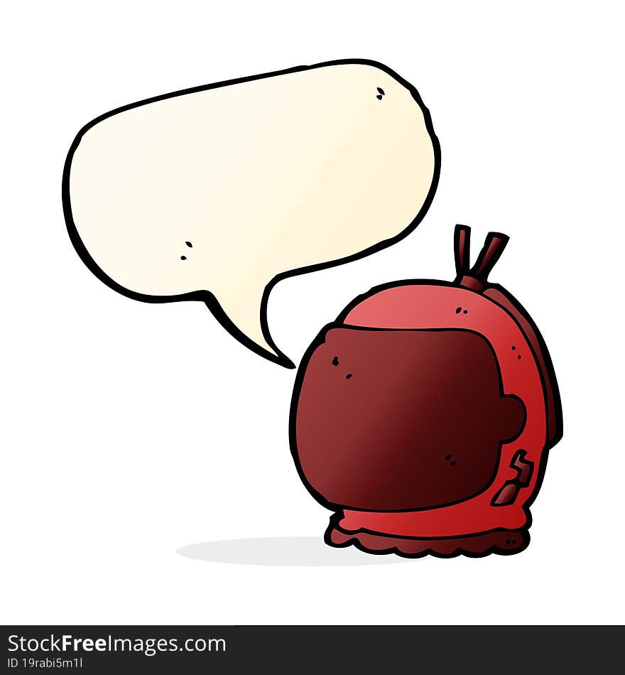 cartoon astronaut helmet with speech bubble