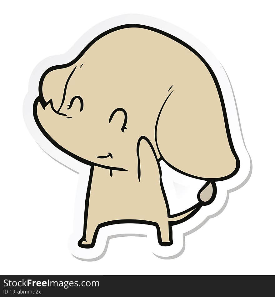 sticker of a cute cartoon elephant