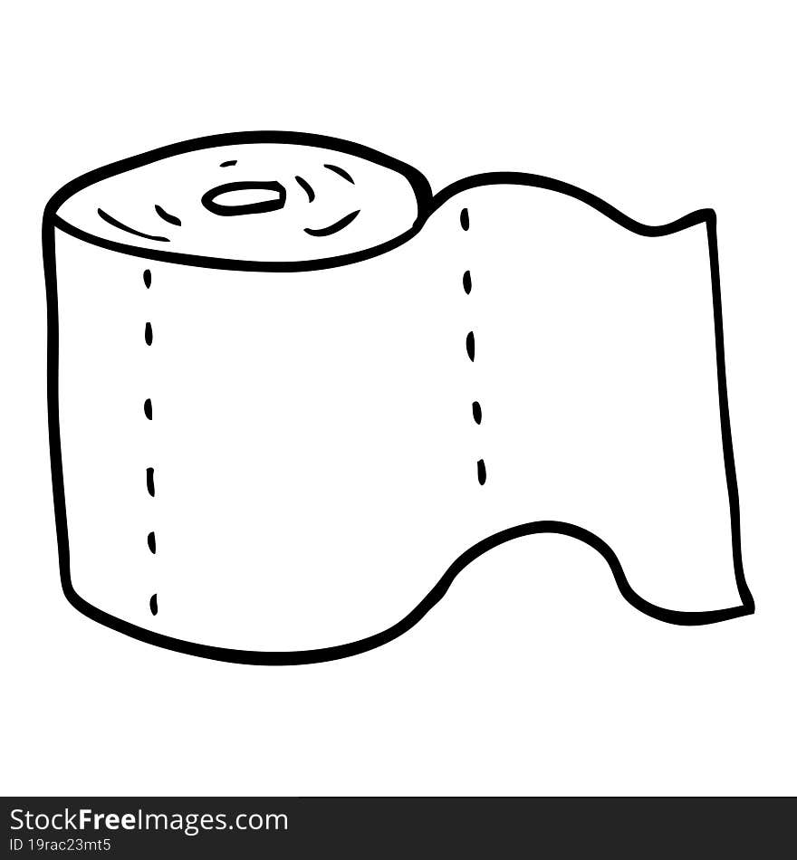 line drawing cartoon toilet roll