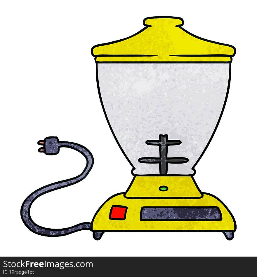 textured cartoon doodle of a food blender