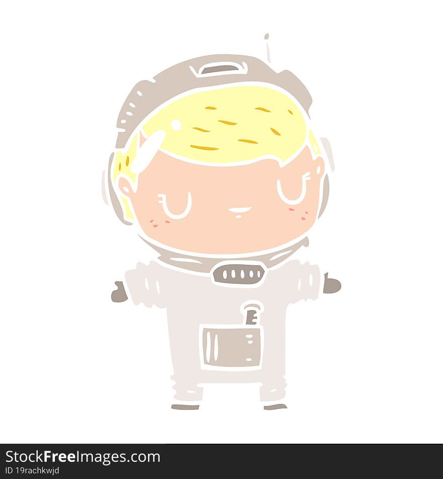 cute flat color style cartoon astronaut