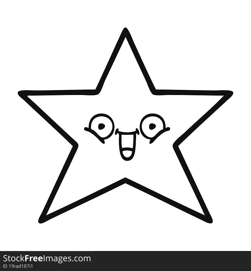 line drawing cartoon star fish