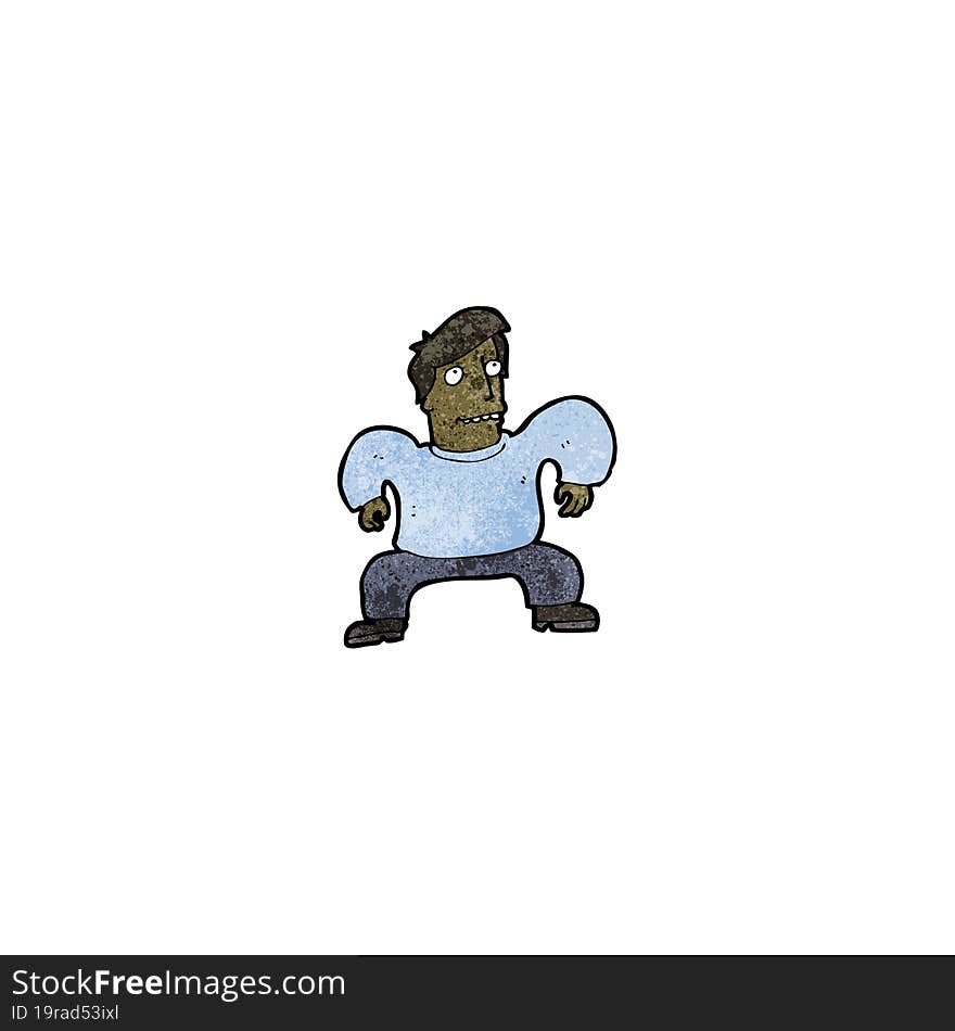 Cartoon Squatting Man