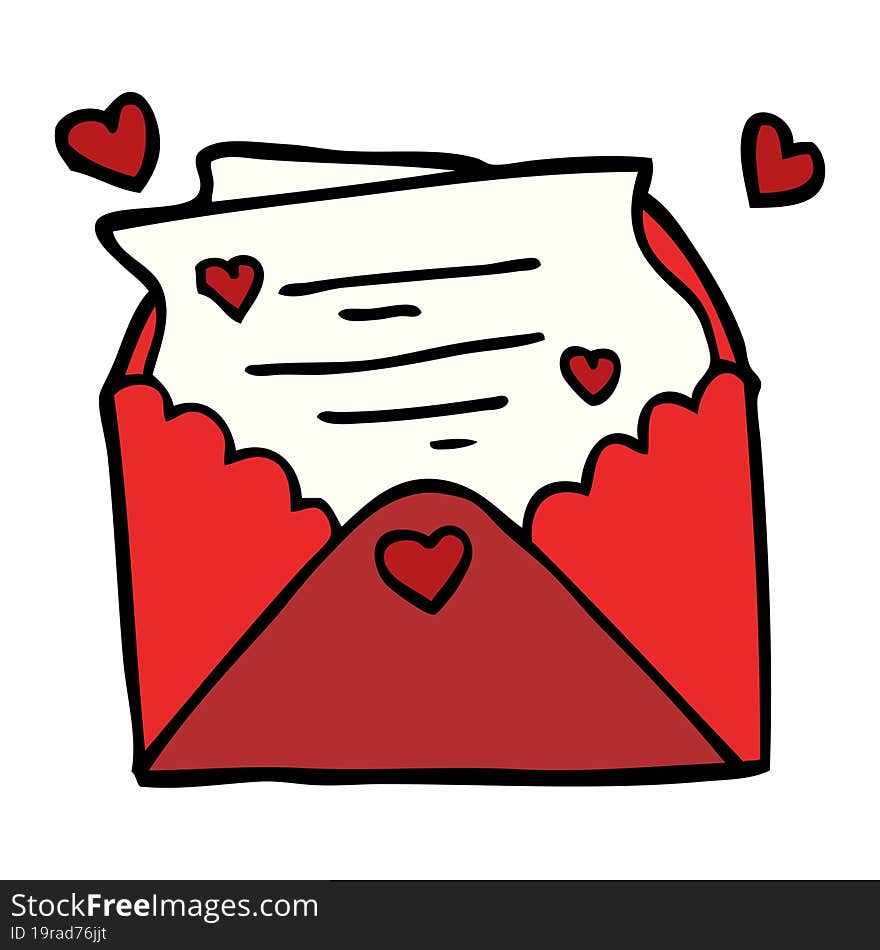 Cartoon Doodle Love Letter