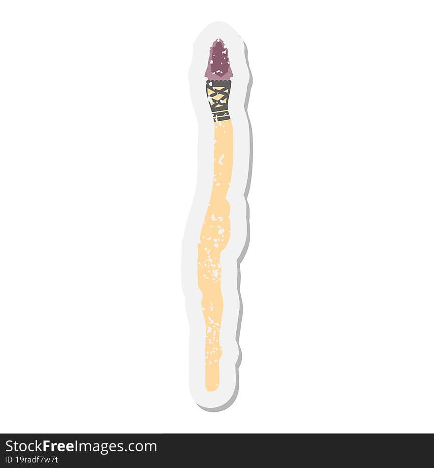 Magic Wand With Gemstone Grunge Sticker