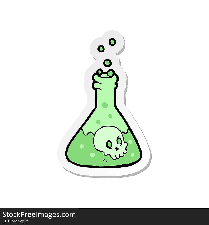 sticker of a cartoon spooky potion