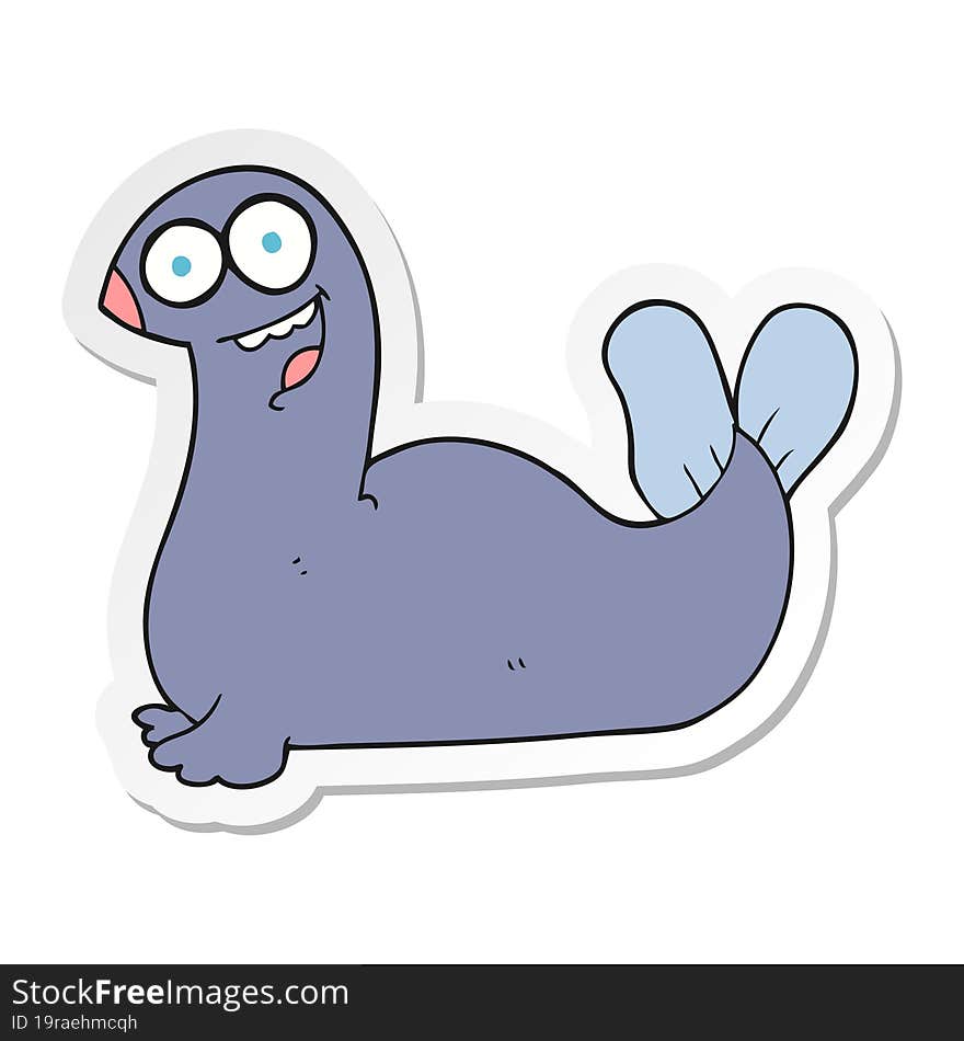 sticker of a cartoon seal