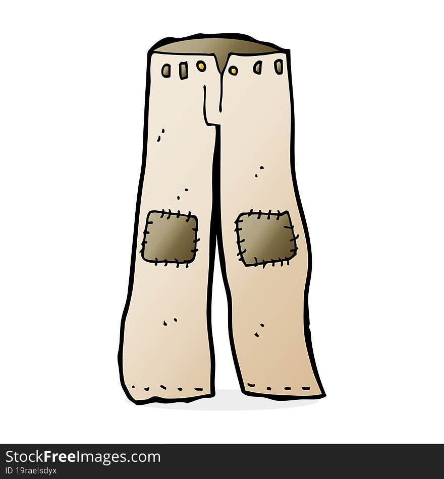 cartoon patched old pants