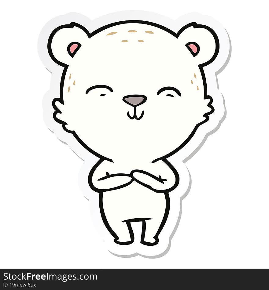 Sticker Of A Happy Cartoon Bear