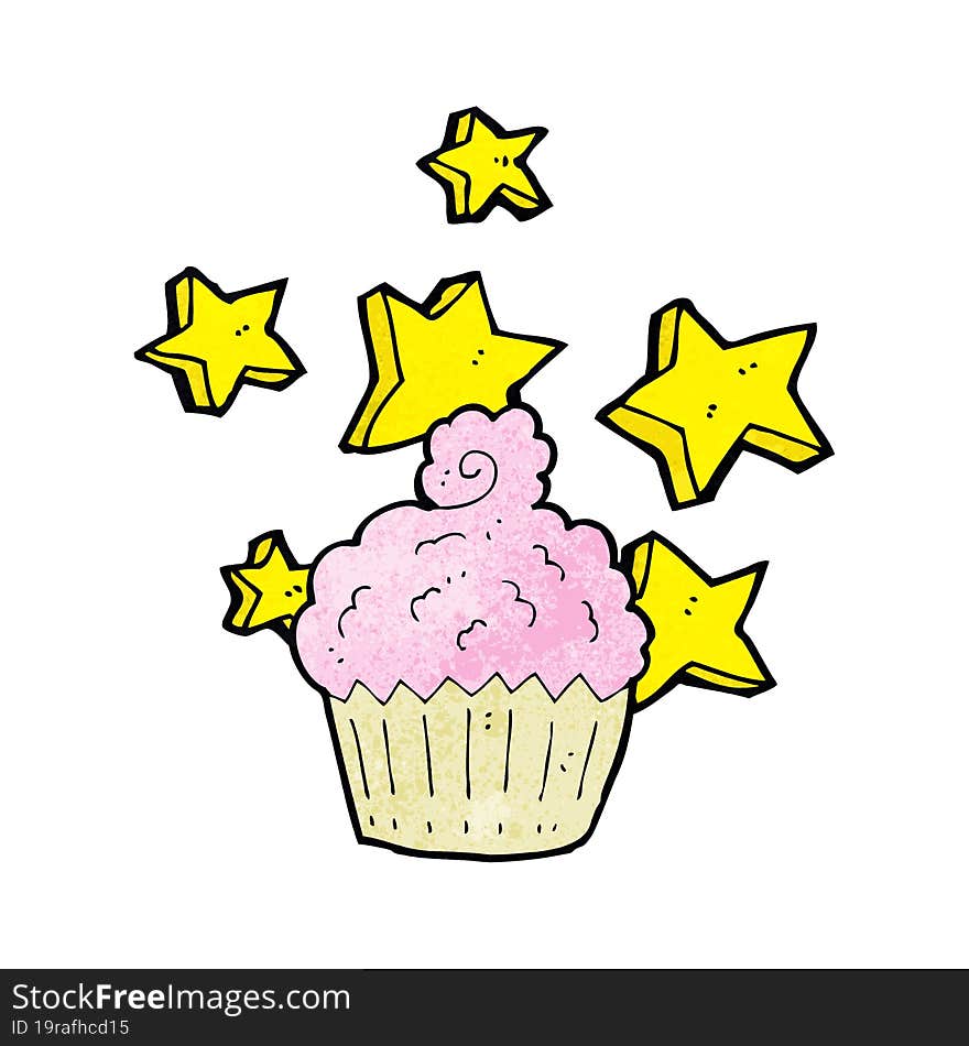 cartoon magical cupcake