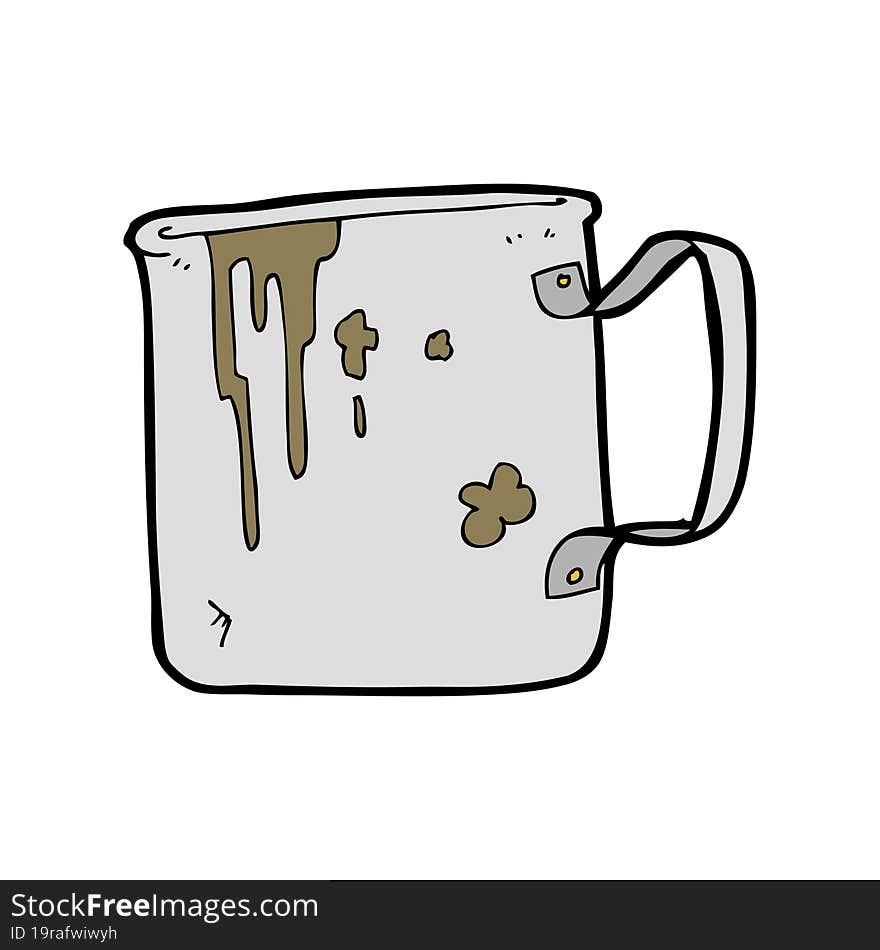 cartoon old tin cup