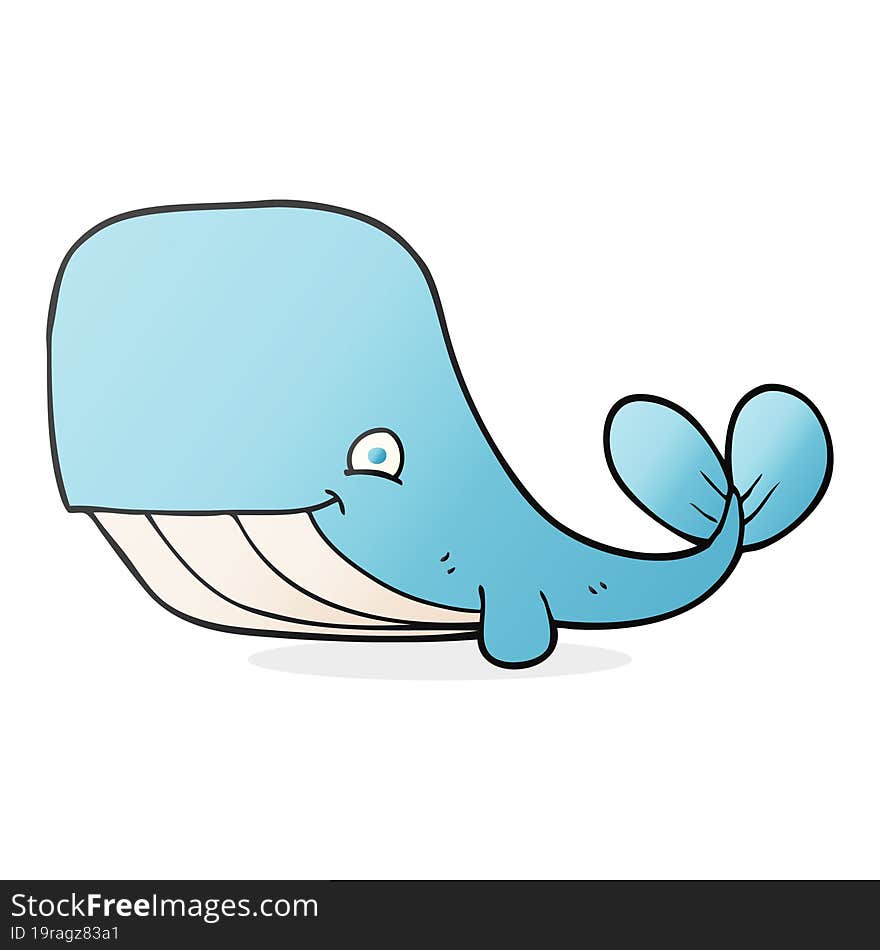 cartoon happy whale