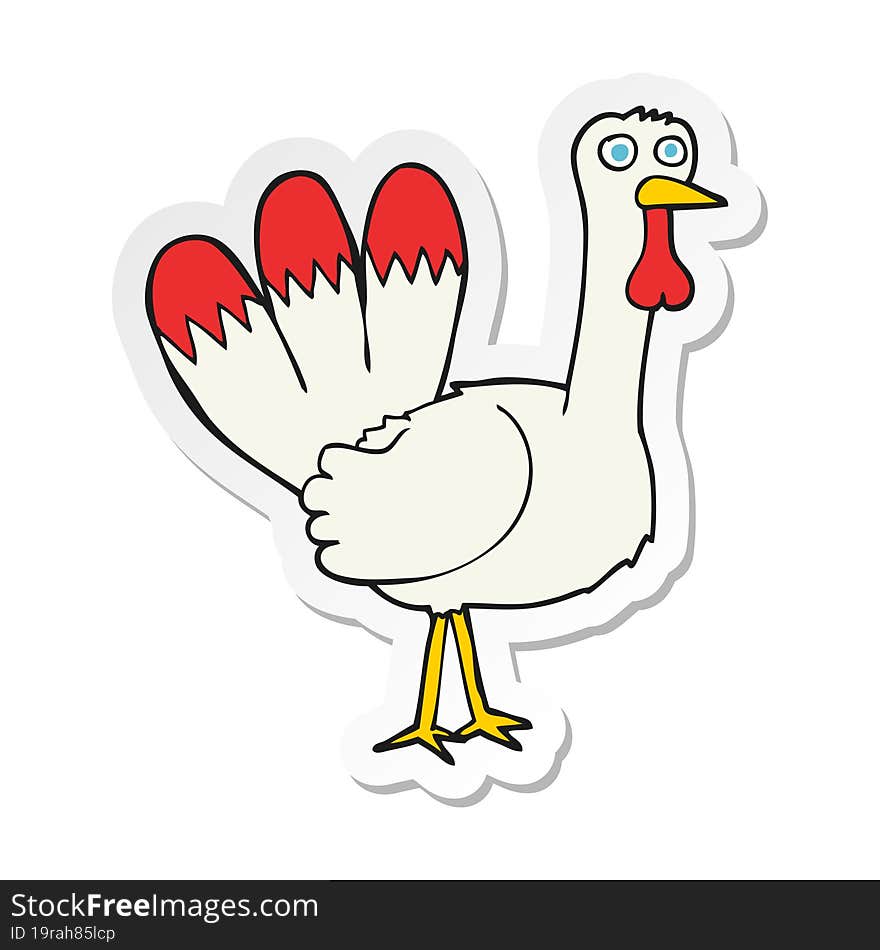 sticker of a cartoon turkey