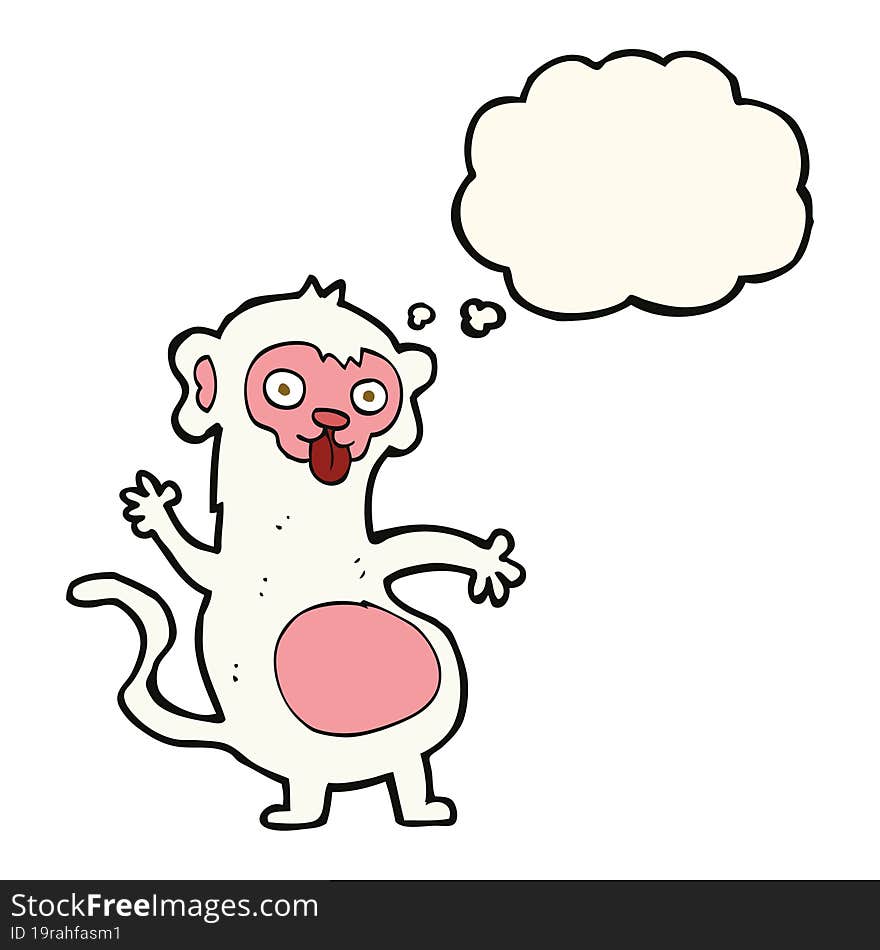 Funny Cartoon Monkey With Thought Bubble