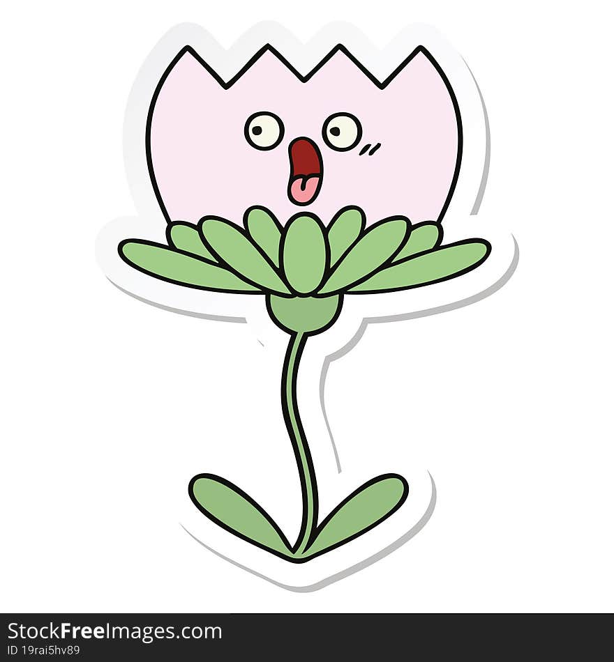 sticker of a cute cartoon flower