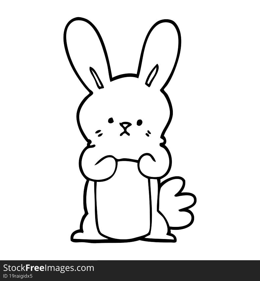 line drawing cartoon bunny rabbit