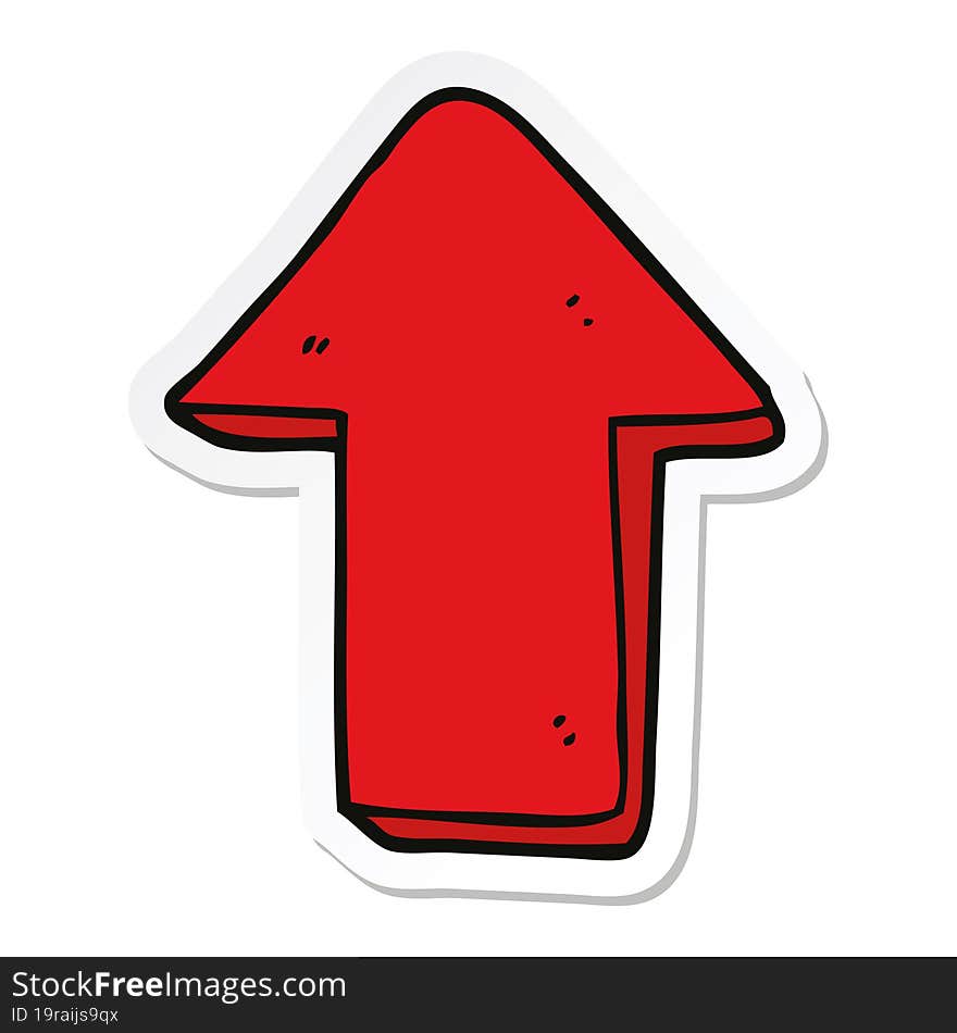 Sticker Of A Cartoon Pointing Arrow