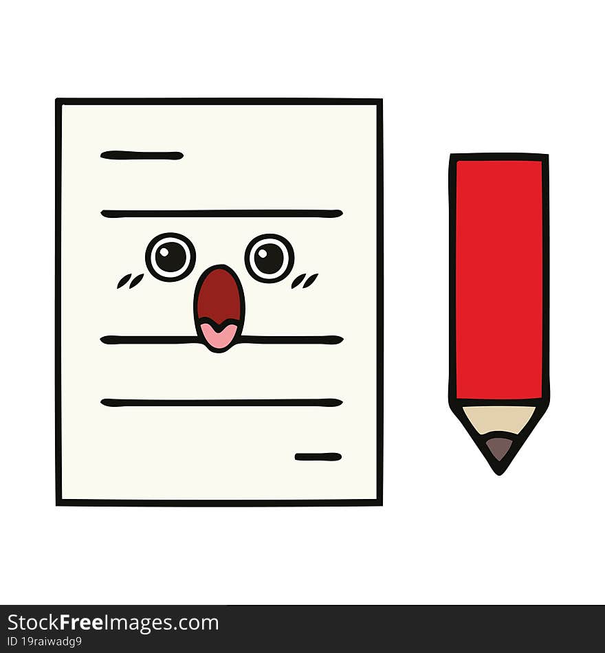 cute cartoon test paper