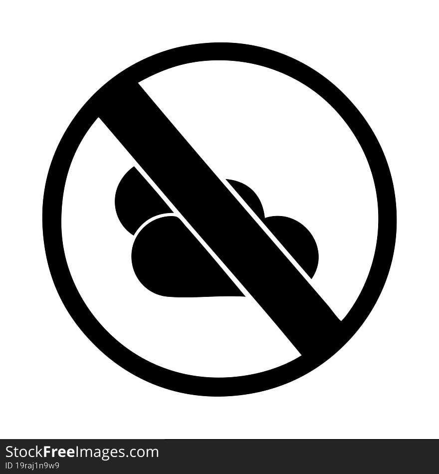 flat symbol no sunny spells allowed sign