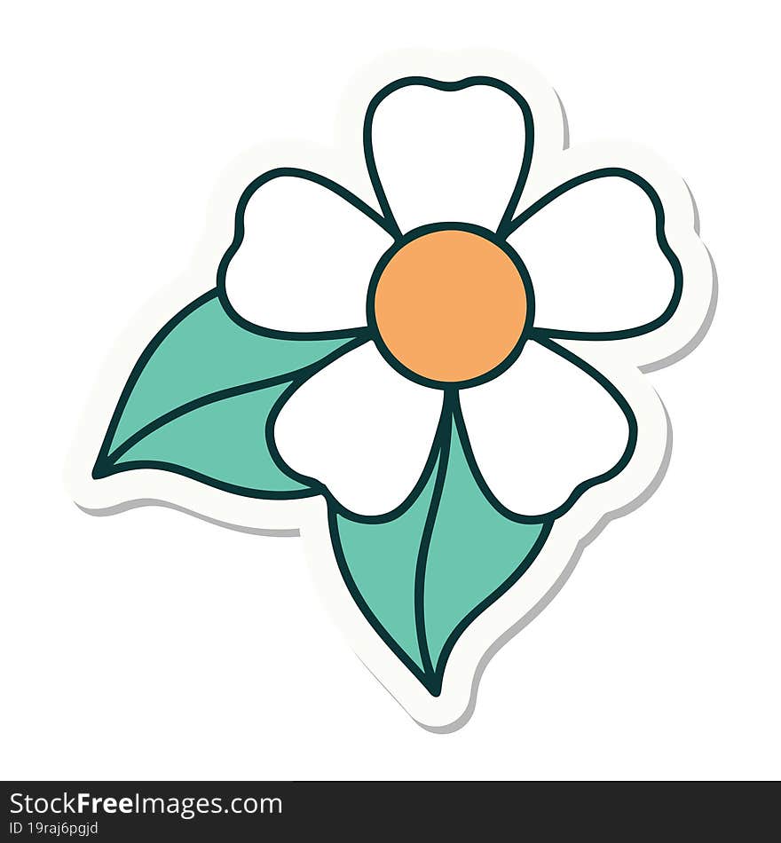 tattoo style sticker of a flower