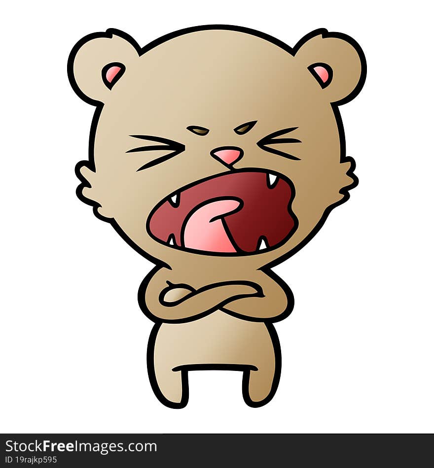 angry cartoon bear shouting. angry cartoon bear shouting