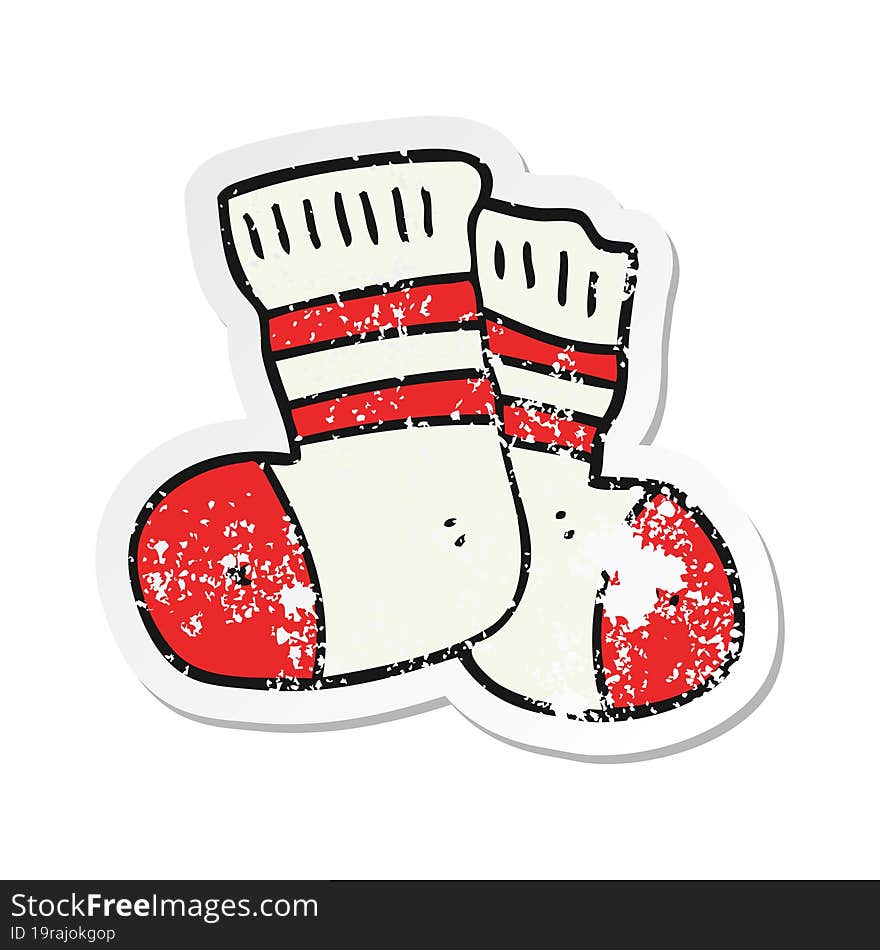 retro distressed sticker of a cartoon socks