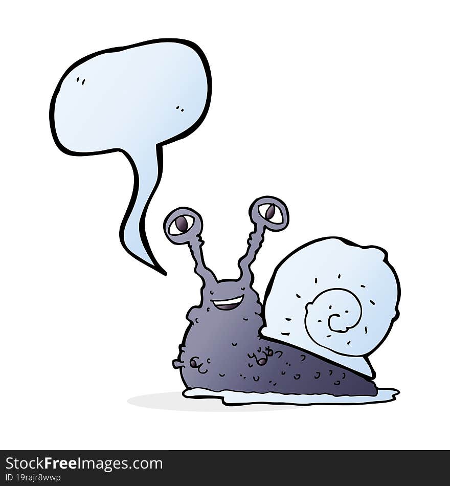 Cartoon Snail With Speech Bubble