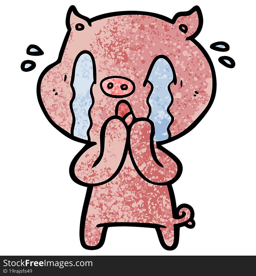 crying pig cartoon. crying pig cartoon