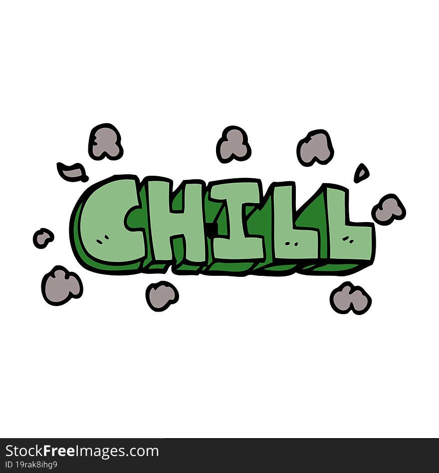 cartoon doodle chill sign