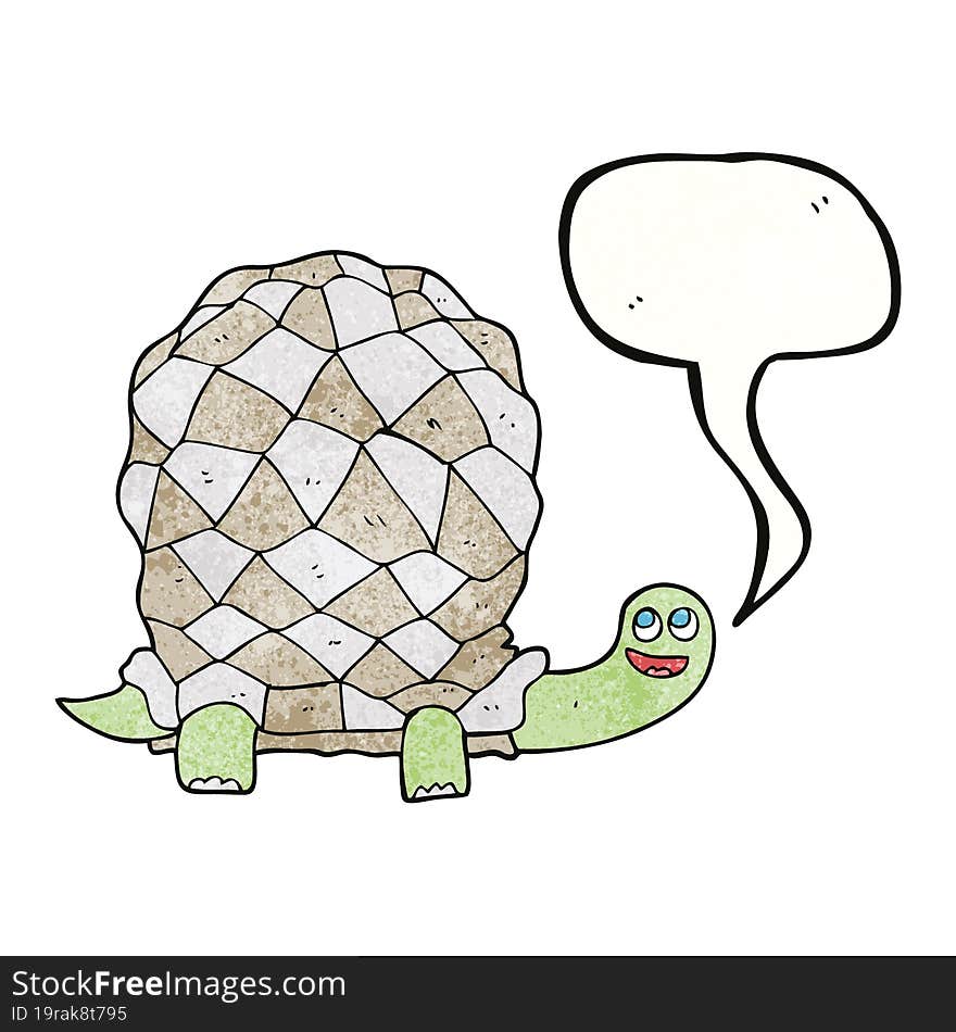 speech bubble textured cartoon tortoise