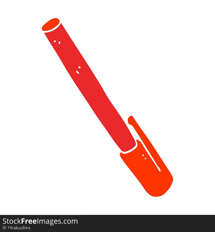 flat color illustration of a cartoon pen