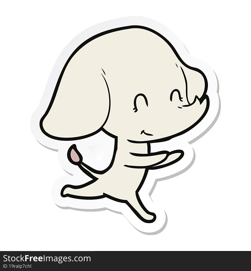 sticker of a cute cartoon elephant