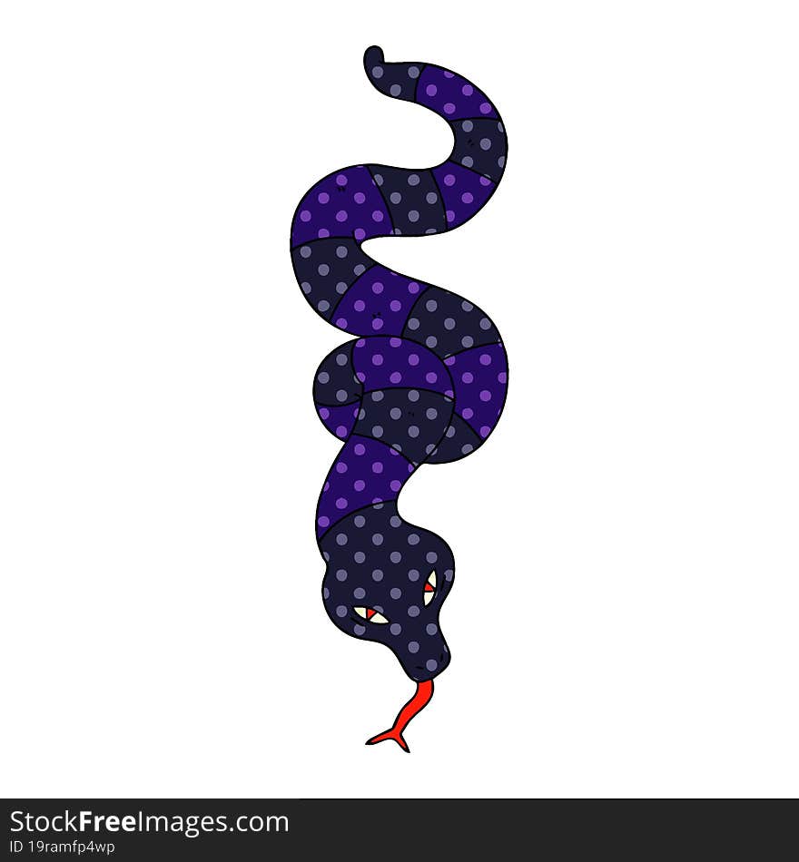 Quirky Comic Book Style Cartoon Snake