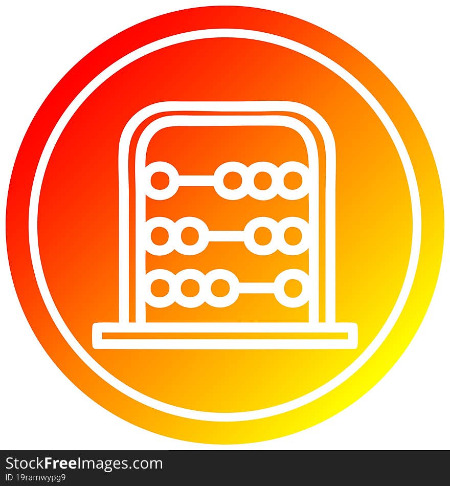 traditional abacus circular in hot gradient spectrum