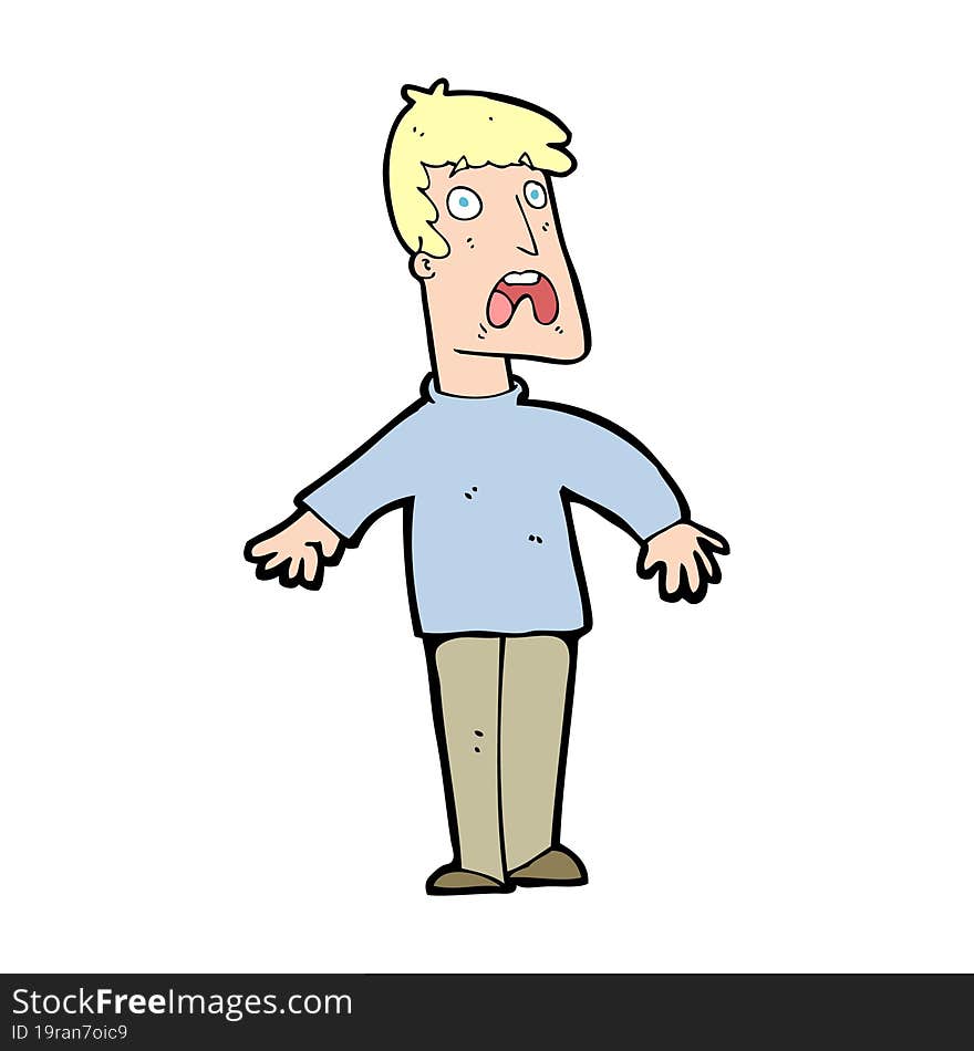 Cartoon Terrified Man