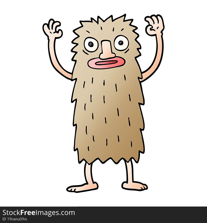 Cartoon Doodle Bigfoot Creature