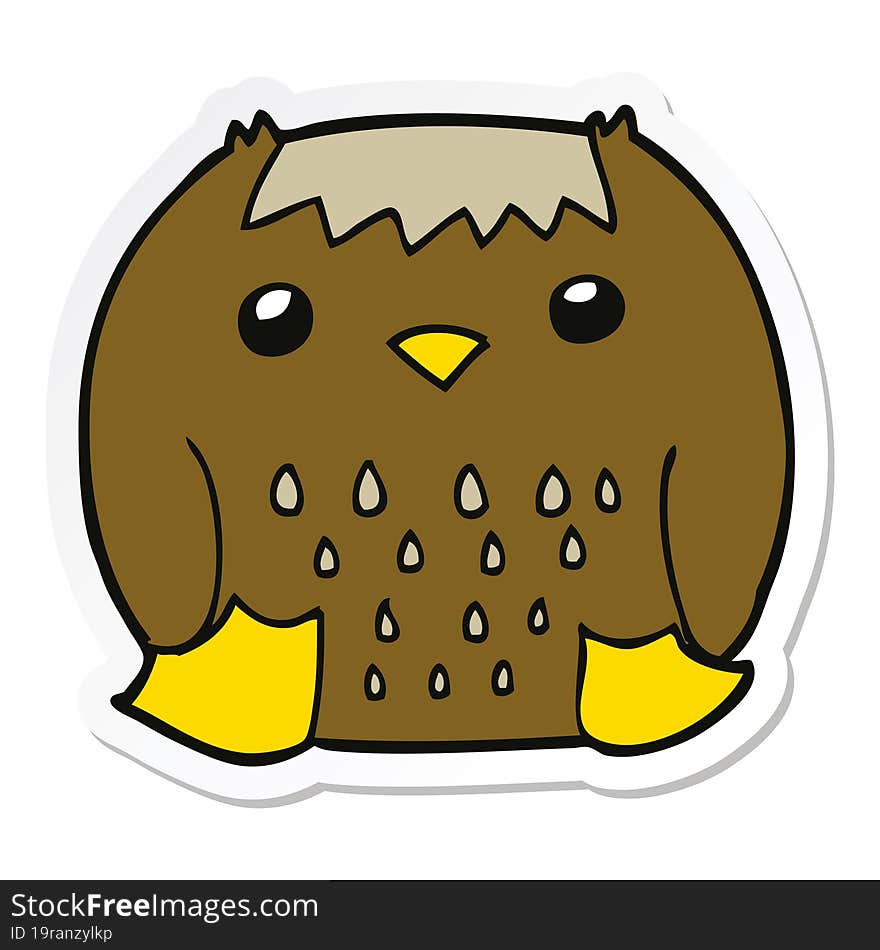 sticker of a cartoon owl