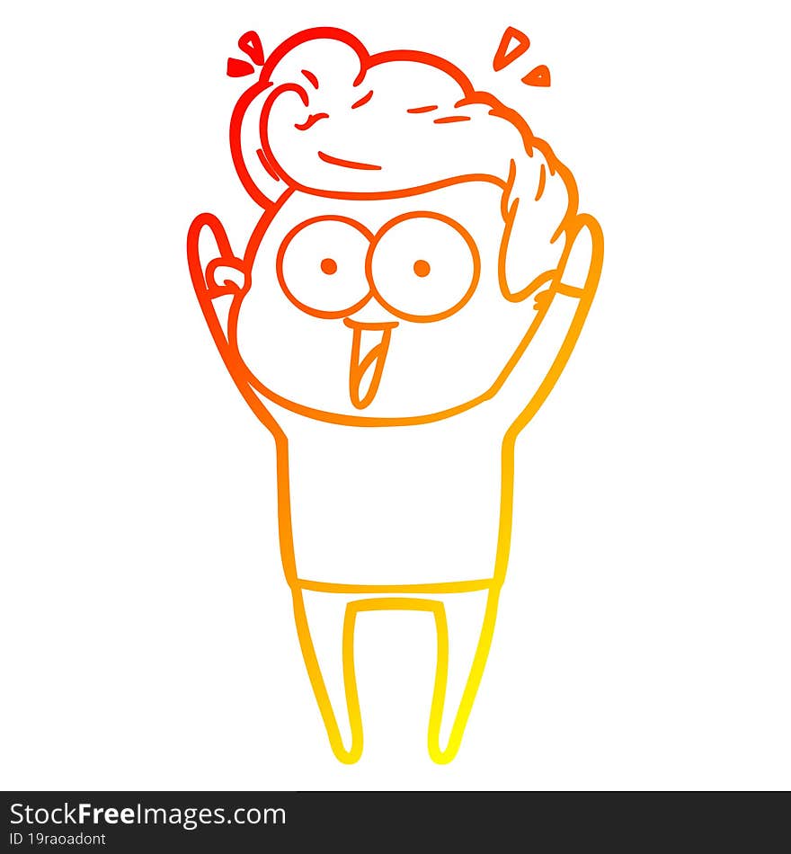 warm gradient line drawing cartoon man
