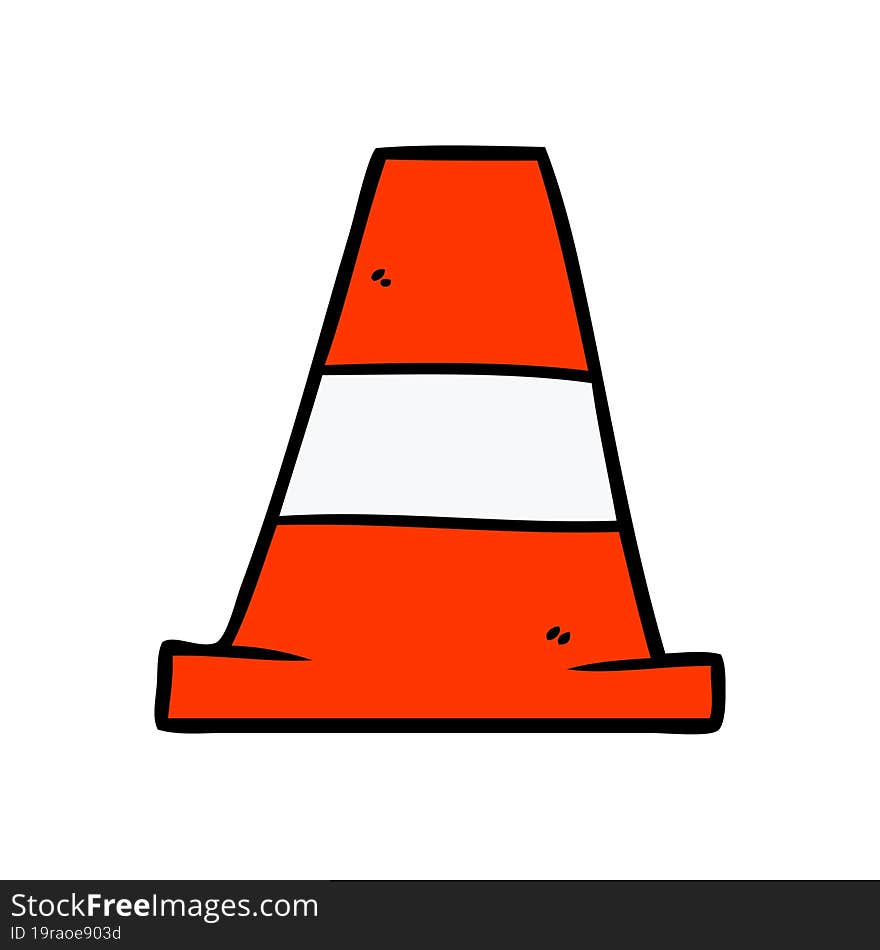 cartoon road traffic cone. cartoon road traffic cone