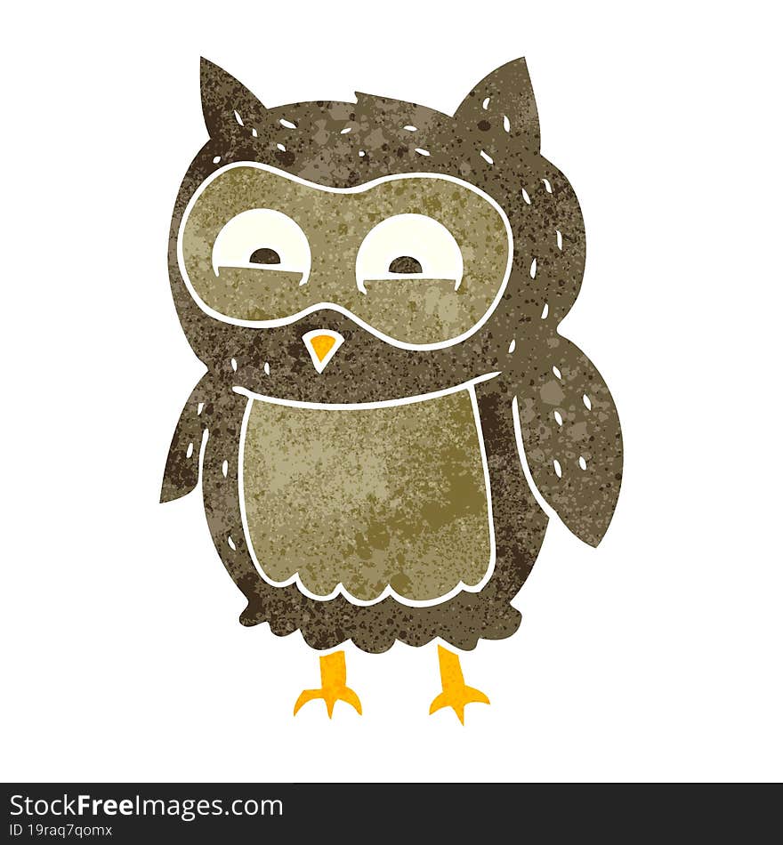 retro cartoon owl