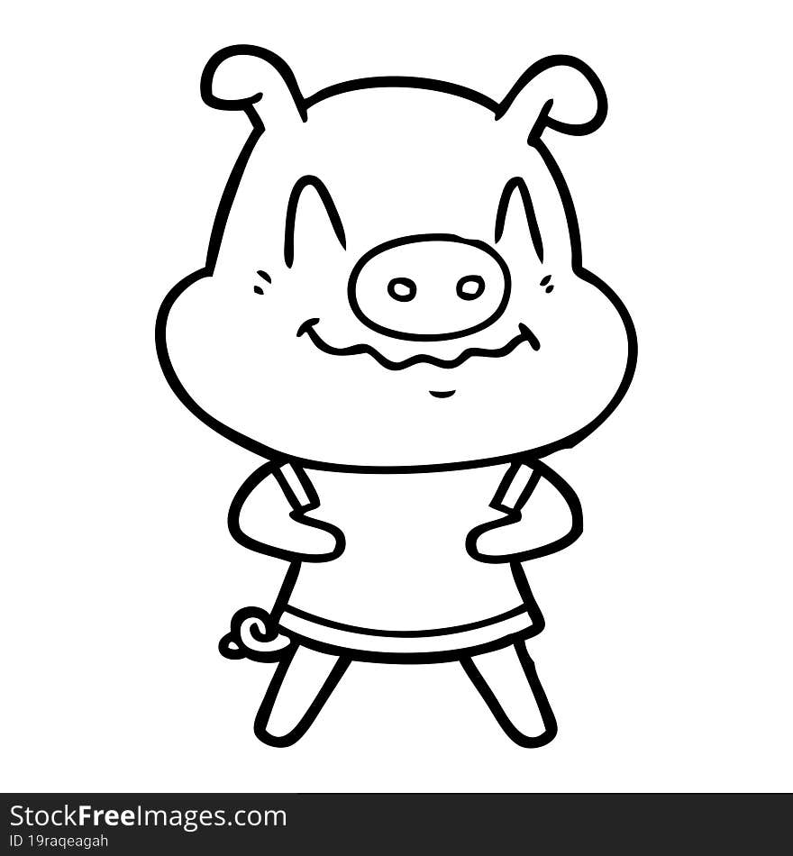 nervous cartoon pig. nervous cartoon pig