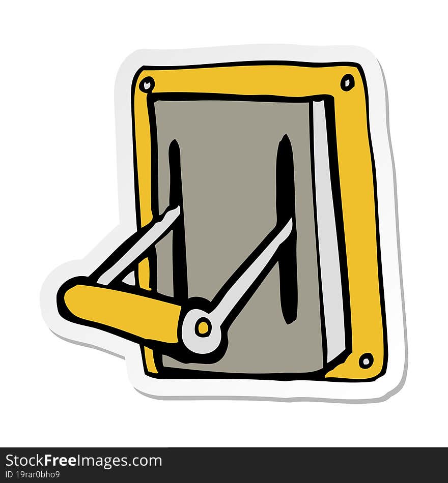 Sticker Of A Cartoon Industrial Machine Lever