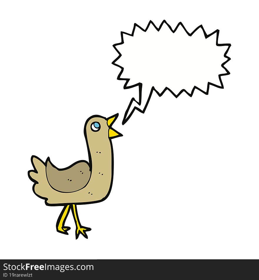 cartoon bird with speech bubble