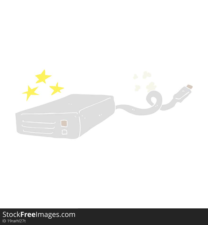 flat color illustration of computer hard drive. flat color illustration of computer hard drive