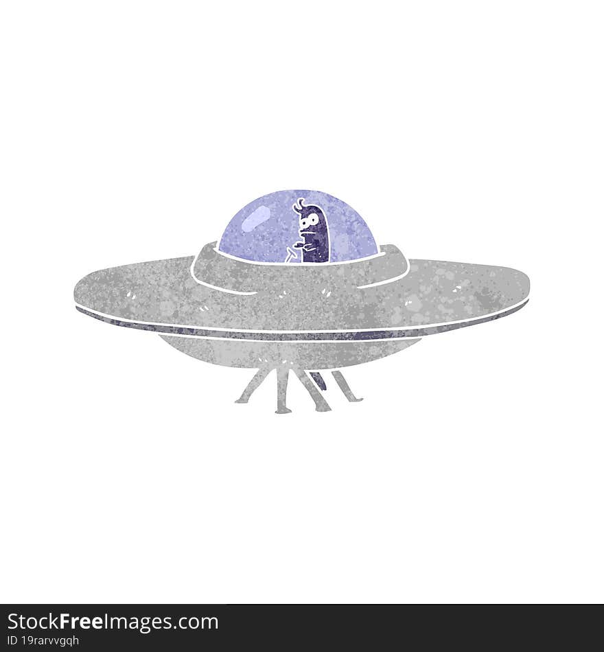 retro cartoon flying saucer